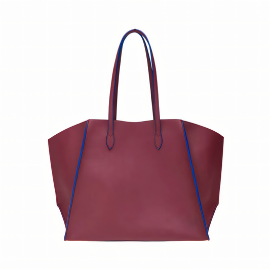Wine Red Structured Tote Bag